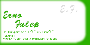 erno fulep business card